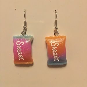 Candy bag earrings.